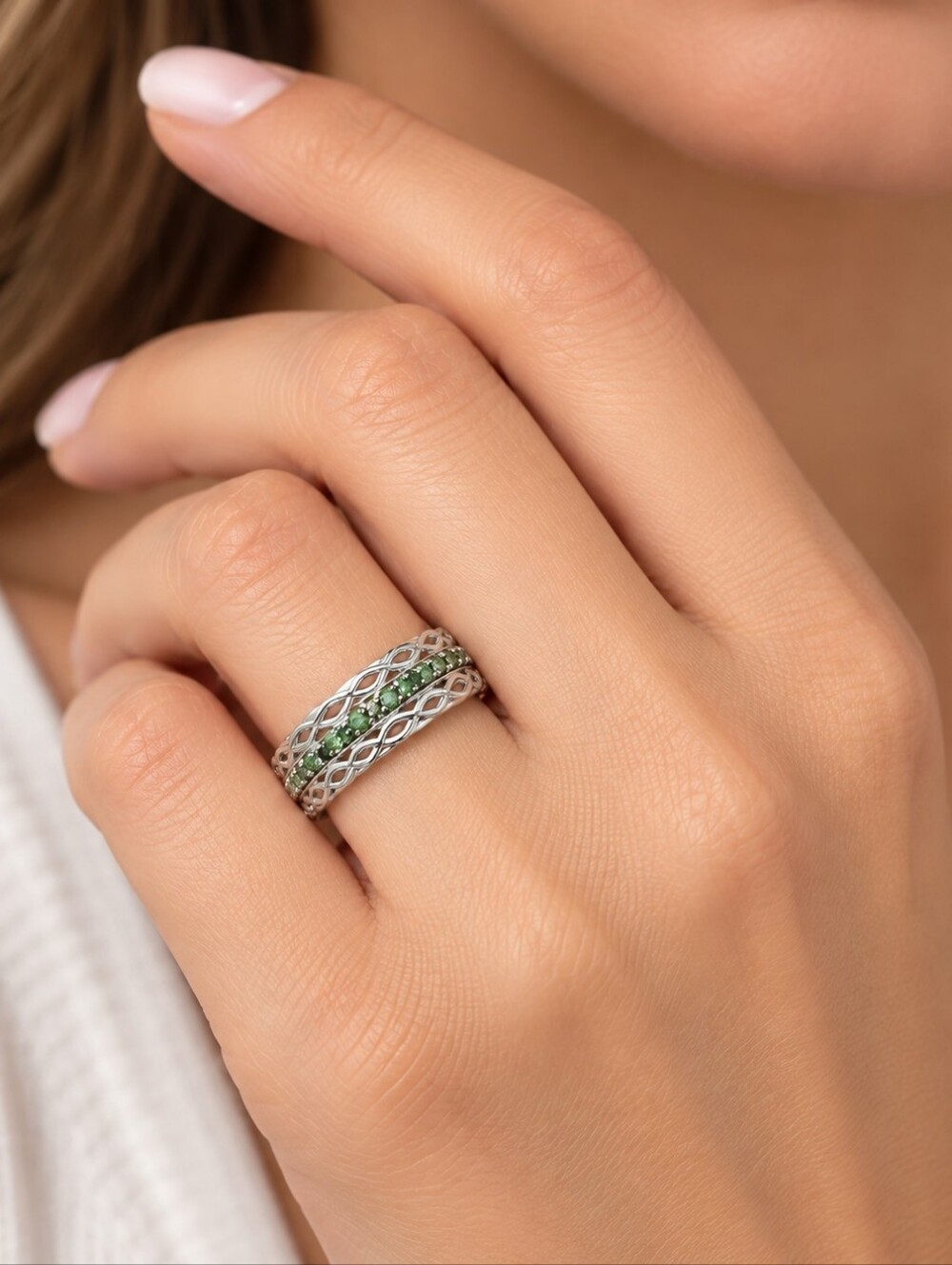 Elegant Genuine Green Diamond Ring